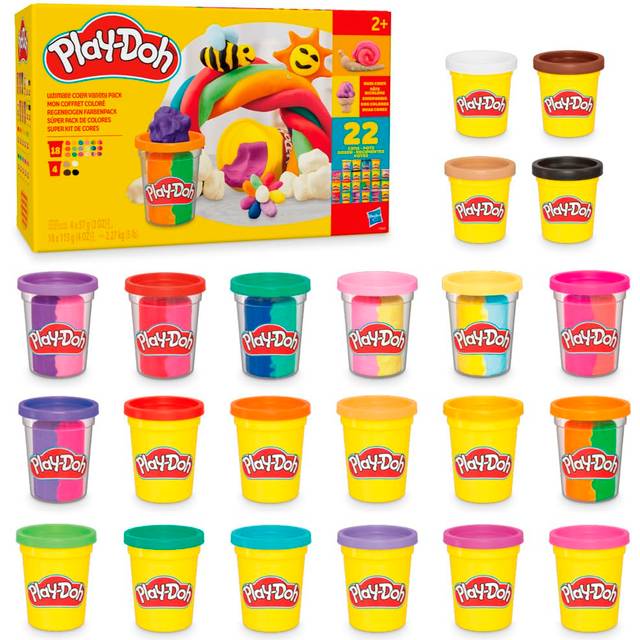 Play-Doh 22 Pack Ultimate Color Variety  Bulk Assorted Colors  2 & 4 Ounce Modeling Compound Cans  Kids Arts & Crafts  Preschool Toys for 2 Year Old G