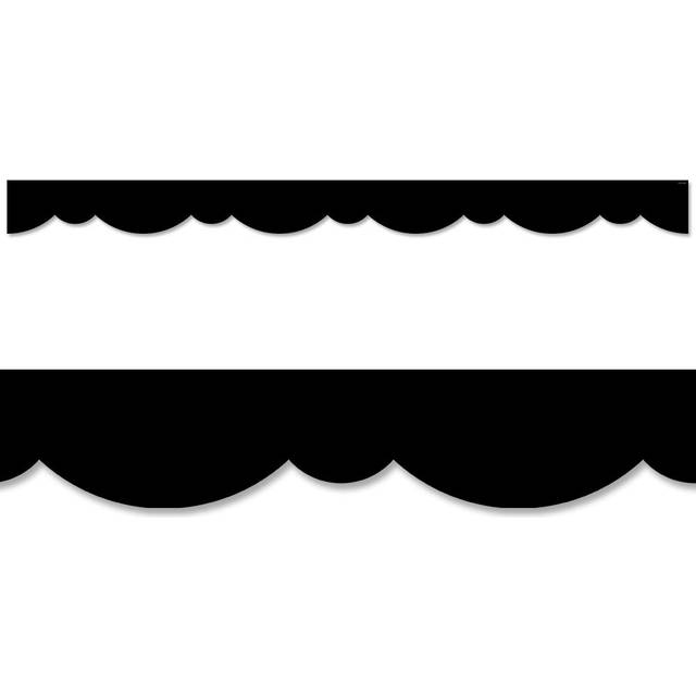 BLACK STYLISH SCALLOPS BORDER