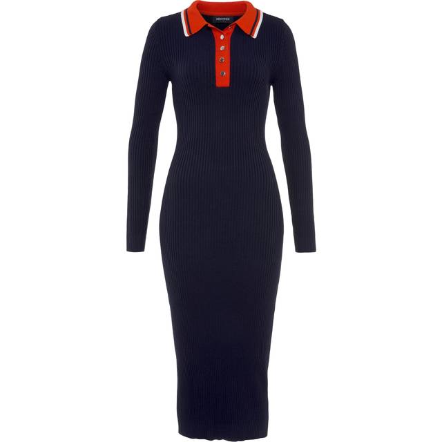 Hechter Paris Polo Collar Knitted Dress - Denim