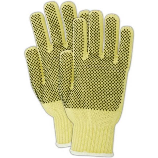 MAGID Cut Master 93BKEVPRRB Kevlar Blend Dotted Knit Gloves  12 Pack  Size Medium/Large for Women/Men  Safety Gloves  Cut Resistant