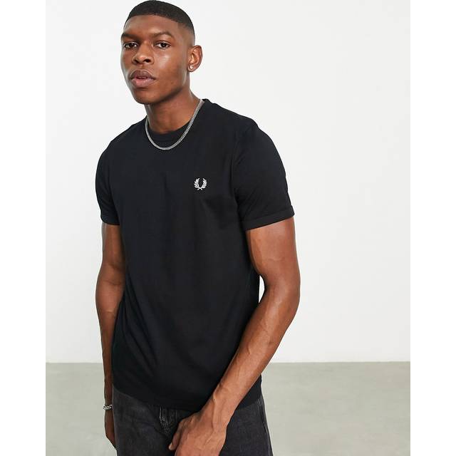 Fred Perry – Svart t-shirt med kantrand-Svart/a