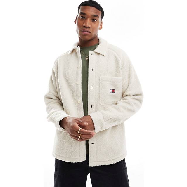 Tommy Jeans Badge Teddy Overshirt White