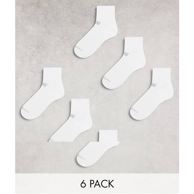 New Balance – Performance – Vita ankelstrumpor, 6-pack-Vit/a