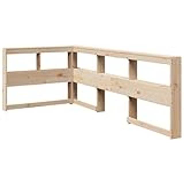 (natural, 108.5 x 208.5 x 80 cm) vidaXL Bookcase Headboard Bedroom Back Headboard L-Shaped Solid Wood Pine
