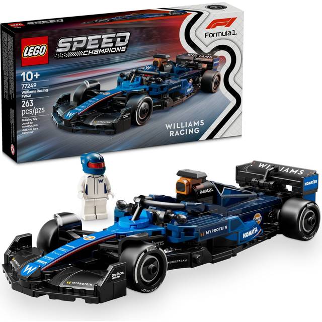 LEGO Speed Champions Williams Racing FW46 F1 racerbil Fordonsset, Tävlingsset med 1 minifigur, Byggbar modell för barn, Bygggset och Formel 1-samlargåva för pojkar och flickor 77249