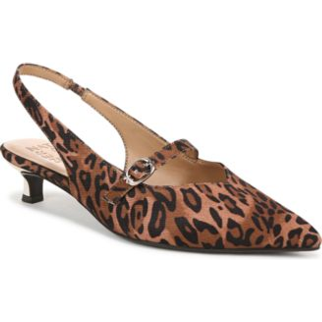 Naturalizer Grayson Mary Jane Slingback Shoes, Leopard Print Fabric, 7.5M Pointed Toe, Strap