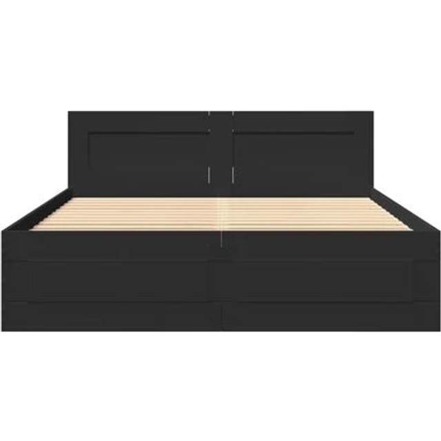 vidaXL Bed Frame with Headboard without Mattress Concrete Grey 120x190 cm Small Double
