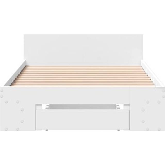 vidaXL Bed Frame with Drawer without Mattress Smoked Oak 90x190 cm Single - Brown