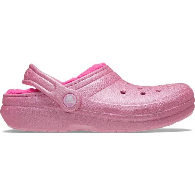 Crocs Classic Lined Kids Clog Pink Tweed, 12 Youth - 12 youth