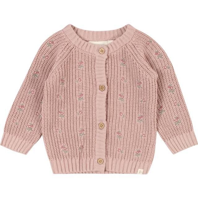 Lil' Atelier Nmfemlen EMB AO LS Knit Card LIL Stl. 110 fepojkar - Koftor Från Magasin - Shadow Gray (110)