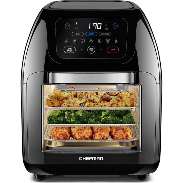 5 in 1 Air Fryer Oven with Rotisserie, 10L 1800W, 17 Presets Air Fry, Dehydrator, Roast, Bake, Family Size Large Air Fryer with Auto Shutoff and View