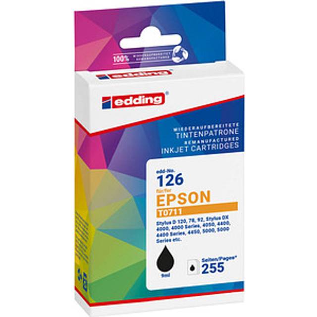 Edding Bläck Ersätter Epson T0711 Kompatibel Svart EDD-126 18-126-01
