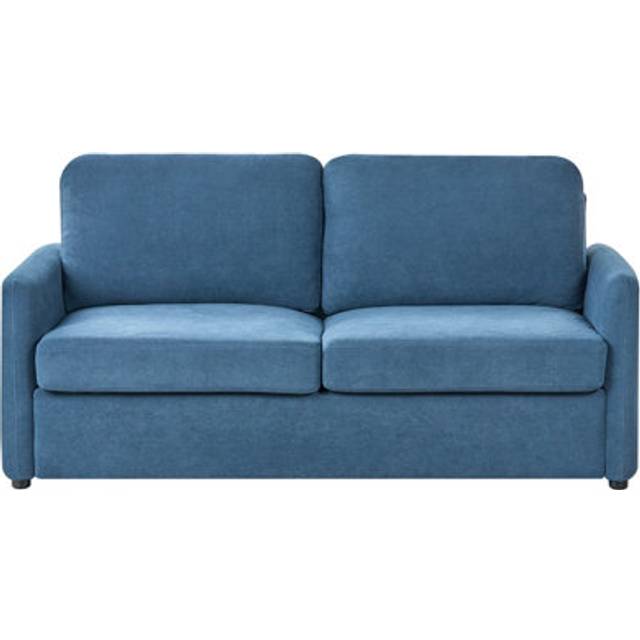 Beliani Fabric Sofa Bed Blue Bennas, Blue