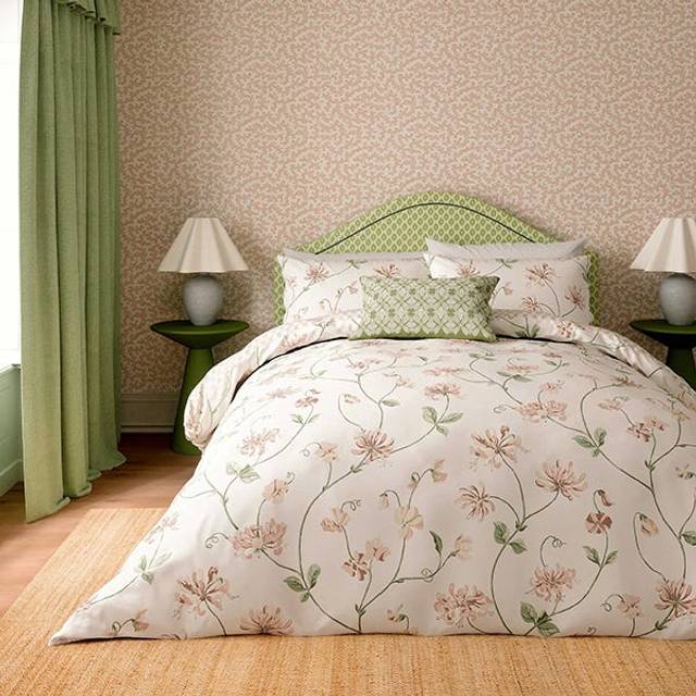 Sanderson Honeysuckle & Sweetpea Kingsize Duvet Cover Set, Rose