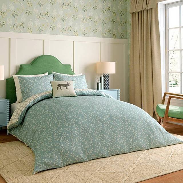 Everly King Duvet Cover Set Duck Egg - Green (Kingsize)