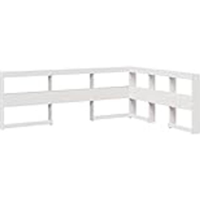 vidaXL Bookcase Headboard L-Shaped White 160 cm Solid Wood Pine