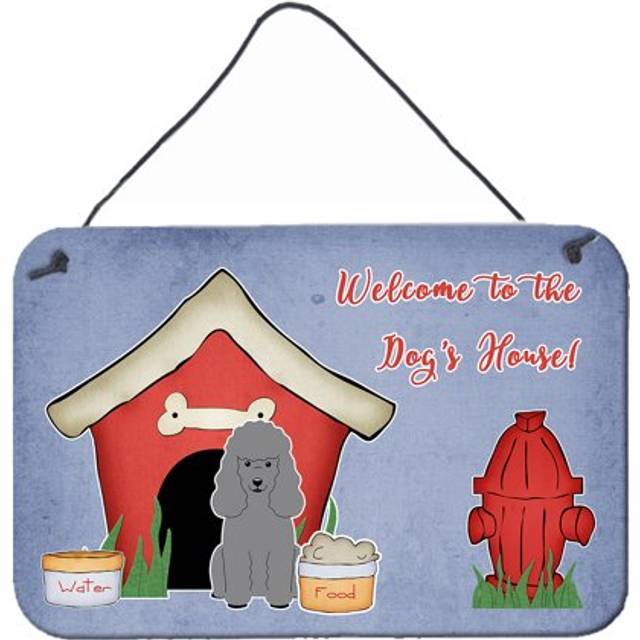 """""Caroline's Treasures Dog House Collection Poodle Silver Wall or Door Hanging Prints BB2822DS812  8"""""""" x 12"""""""""""""