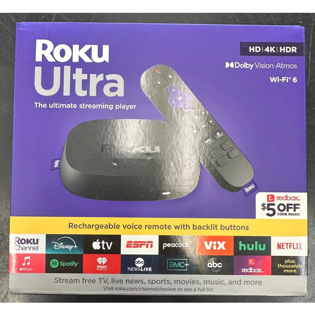 ROKU STREAMING MEDIA PLAYER ULTRA (2024) (4850RW) BLACK