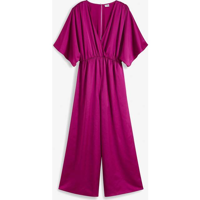 bonprix Flared V-Neck Jumpsuit - Orchid