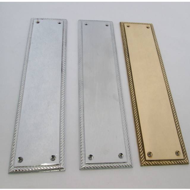 12" heavy duty solid cast brass georgian finger plate door push plate