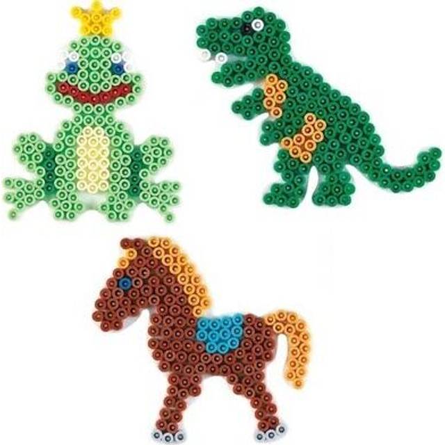 Pony Dinosaur Frog Plates for Standard Beads (Ø5 mm) - Hama White - Accessory for ironing beads