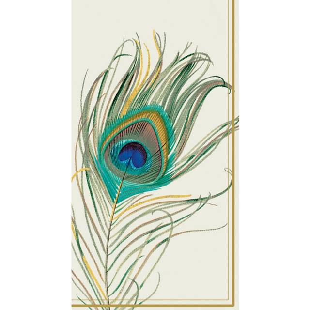 Ideal Home Range 16 Count Decorative Paper Napkins  Buffet  Peacock Feather