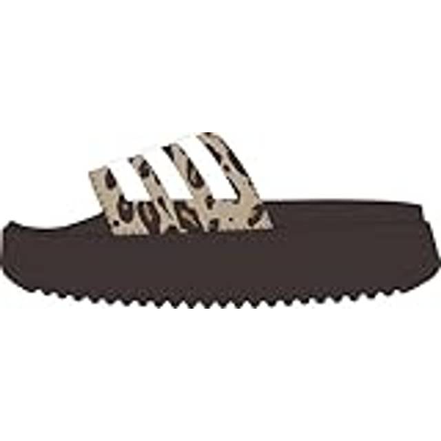 Adilette Platform Slides - Shadow Brown / Cloud White / Magic Beige - 9