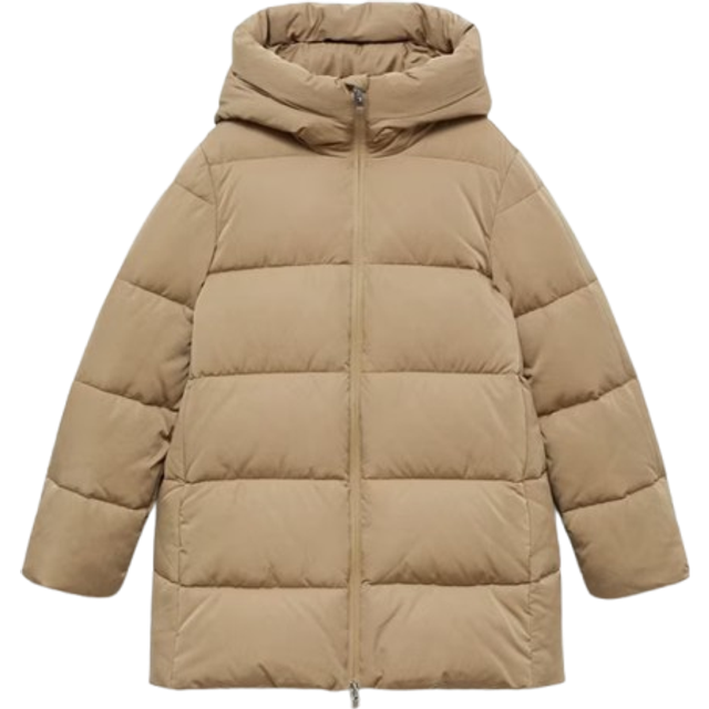 Mango Tokyo Water Repellent Quilted Jacket, Light Beige