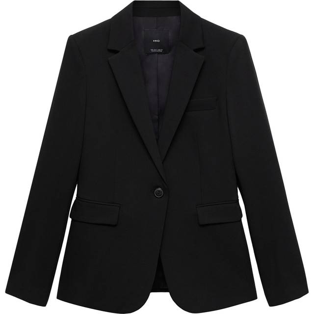 Mango Boreal Fitted Suit Blazer, Black