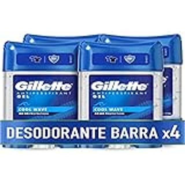 Gillette Clear Cool Wave Deodorant Antiperspirant Gel för män, 4 x 70 ml