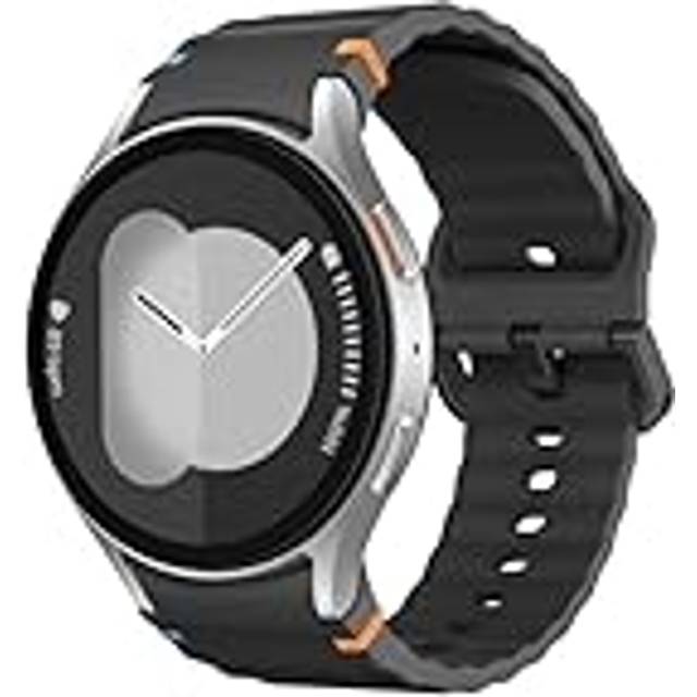 MoKo Sport Band Compatible with Samsung Galaxy Watch 7 FE 6 5 4 Band 40mm 44mm/Watch 6 4 Classic Band 43mm 47mm 42mm 46mm/Watch 5 Pro Band 45mm, No Gap Soft Silicone Bands for Women Men, Black