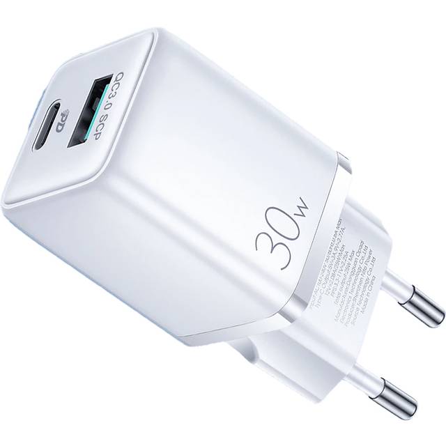 SiGN Mini Snabbladdare USB & USB-C, PD & Q.C3.0, 3A, 30W - Vit
