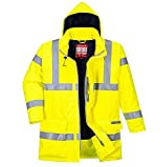 (Yellow, XXL) Portwest Bizflame Rain Hi-Vis Antistatic FR Jacket