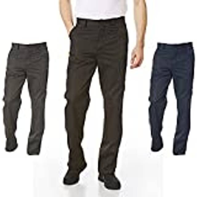 Classic Knee Pad Pockets Cargo Trousers - Black - 32L