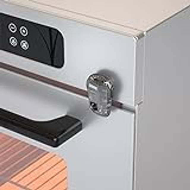 1 PC Baby Safety Oven Door Lock, Double Button Oven Lock for Kitchen Safety (Trasparente-Black)