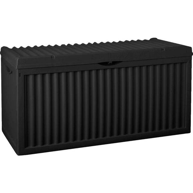 Dakota Fields Caera 120cm W 336L Resin Lockable Deck Box - Grey (54cm H X 120cm W X 52cm D)