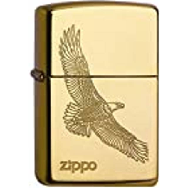 Zippo Lighter Eagle Laser Engraved High Polish Brass Windproof Refillable Fuel