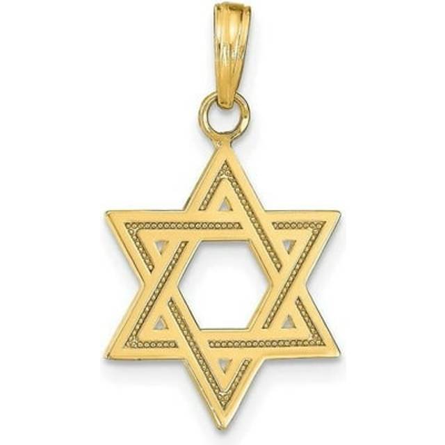 14K Yellow Gold Solid Satin Star of David Charm