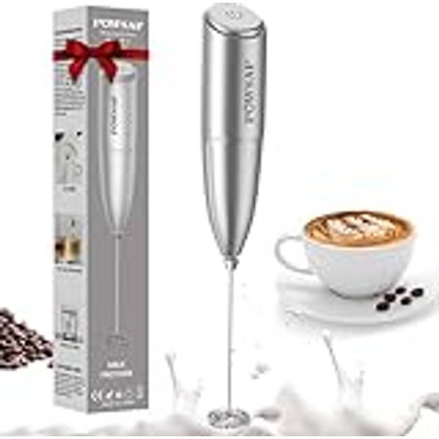 Handmixer mjölkskummare för kaffe – skummare handhållen skumtillverkare för lattes, elektrisk visp dryckesblandare mini skum för cappuccino, frappe, matcha, varm choklad grå