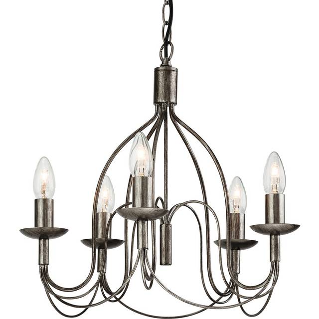 Shire 5-Light Candle-Style Chandelier - Silver (45cm W X 45cm D)
