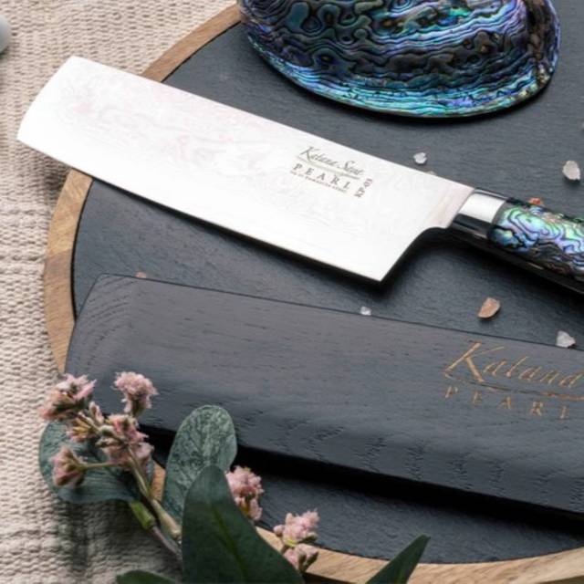 Katana Saya Pearl Nakiri Knife - 18cm - can be Engraved or Personalised