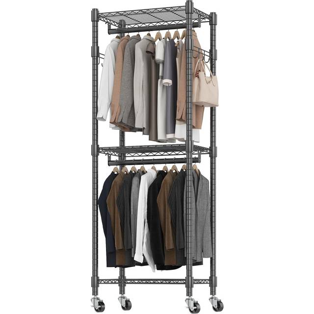 60cm W Rolling Clothes Racks - Black (58cm L)