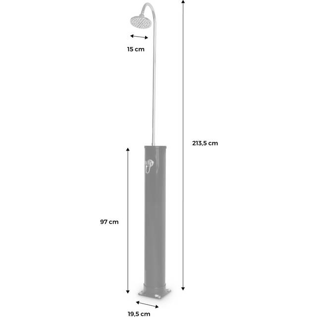 Outdoor Solar Shower 20l Tank - Black (213.5cm H X 19.5cm W X 19.5cm D)