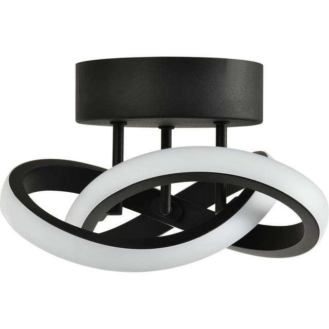 Modern LED Gold Ceiling Light With Swirl Thick Metal Strip Creates 1253 Lumens By Fairmont Park - Matte Black