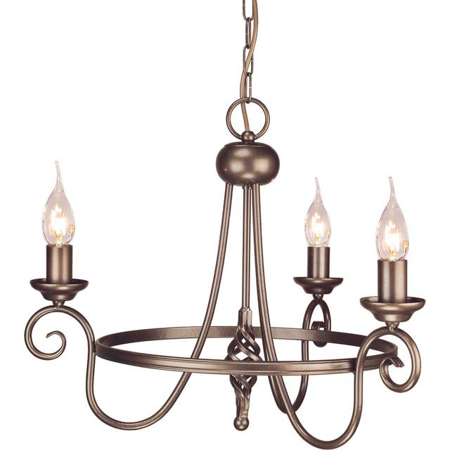 Ballycastle 3-Light Candle-Style Chandelier - Dark Bronze (43.5cm H X 40cm W X 40cm D)