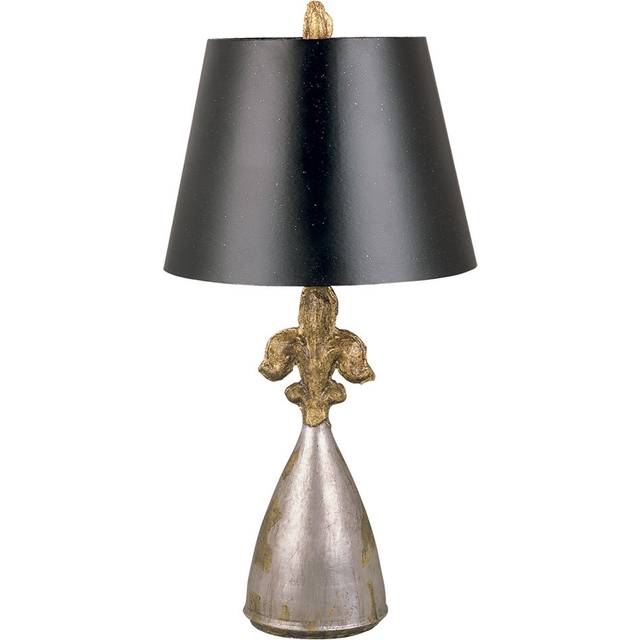 Kleinschmidt 52cm Silver/Gold Leaf Bedside Table Lamp - Silver;Gold (52cm H X 34cm W X 34cm D)