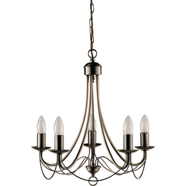 Georgetown Candle Style Chandelier - Antique Brass (46cm W)