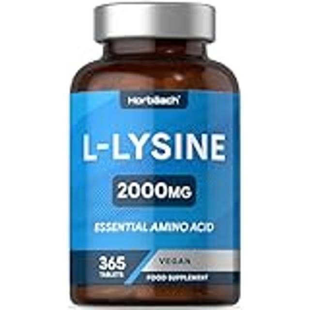 L-Lysine 2000mg | 365 Veganska Tabletter | Essentiella Aminosyror Vegan | L Lysine Amino Acids Supplement | av Horbaach