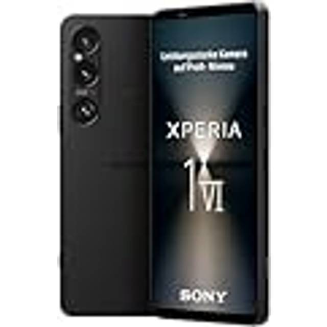 Sony Xperia 1 VI – 6,5 tum 19,5:9 FHD+ HDR OLED 120 Hz, trippelobjektiv med innovativ sensor och tid, 3,5 mm ljud, Android 14, IP65/68, Dual SIM, svart, 24 + 12 månaders garanti [Amazon exklusiv]