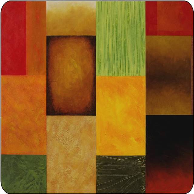 Rindert Placemat And Coaster Set - Green;Red;Yellow (29.2cm W X 0.2cm L X 21.6cm D)